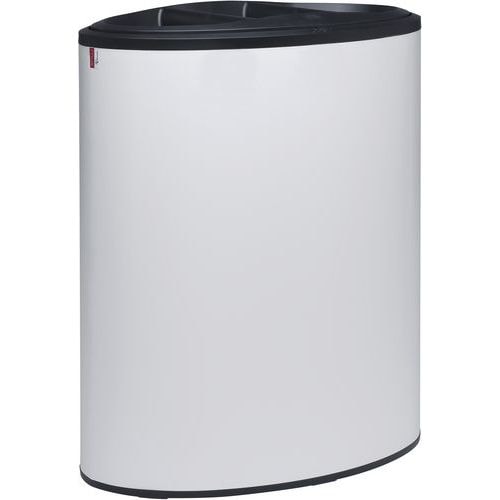 Poubelle tri sélectif Lune Binc 3flux couvercle ouvert Blanc - Image principale
