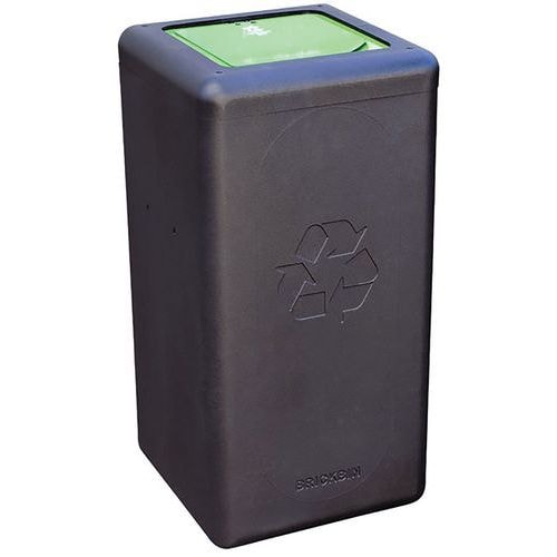 Poubelle circulaire BrickBin 65L Déchets organiques Noir/ver - Image principale