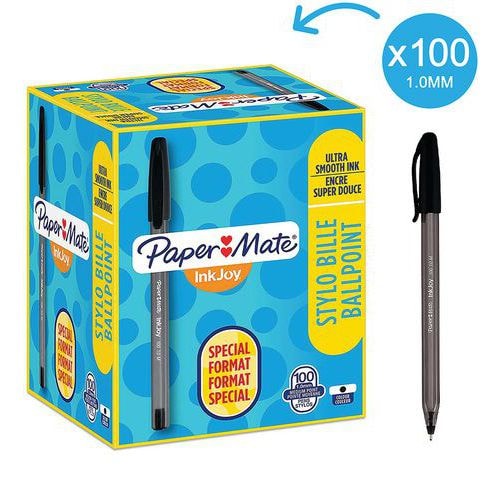 Lot de 100 Stylo bille Per Mate Inkjoy100 cap noir format éco 80+20 - Image principale
