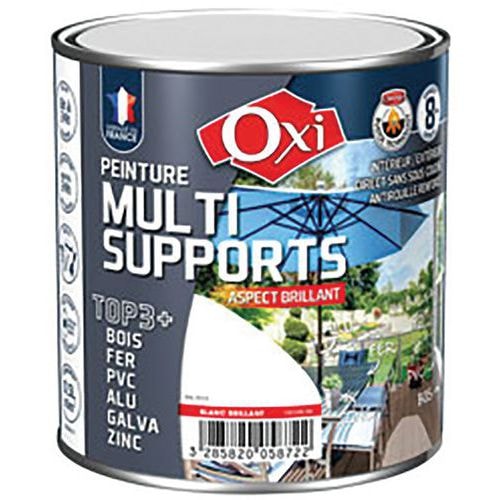 Lot de 2 Peinture bois fer pvc brillant 500ml blanc double action - Image principale