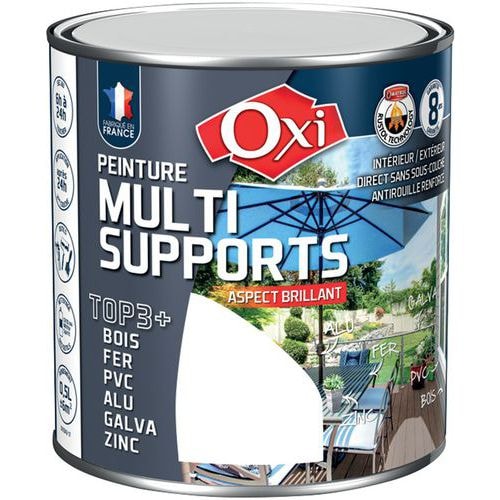 Lot de 2 Peinture bois fer pvc brillant 500ml brun double action - Image principale
