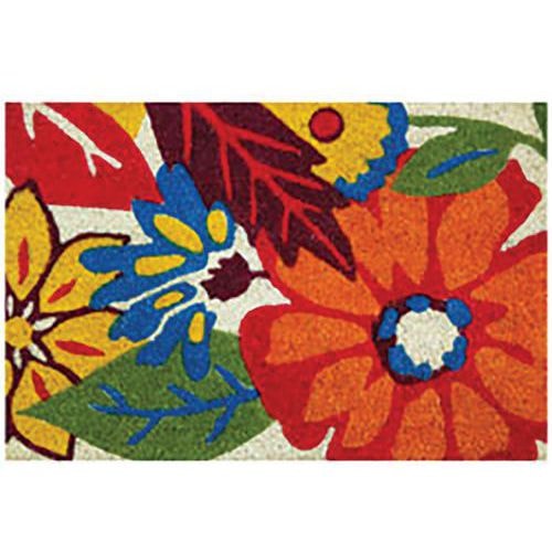 Lot de 2 Tapis coco blanchi avec flowers 40x60cm - Image principale