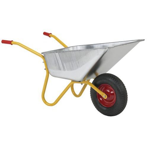 Brouette de jardin cuve galvanisée 110 L/200 kg - Roue pneumatique - Image principale