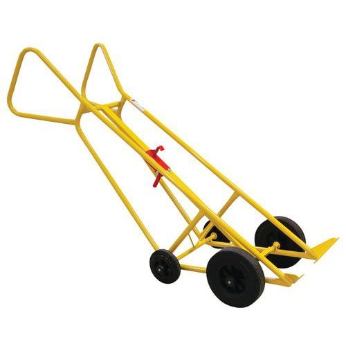 Diable acier porte-fût ergonomique charge 250 kg - Roues Solid - Image principale