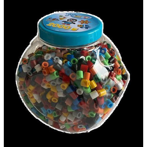 Baril 2000 perles grande taille Ø 1 cm couleurs assorties - Image principale