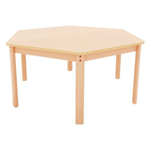Table Ergo hexagonale T0 - hêtre/hêtre - Image principale