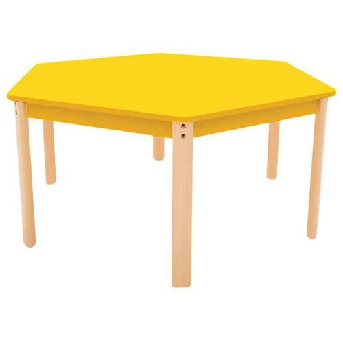 Table Ergo hexagonale T0 - piètement bois hêtre - Image principale