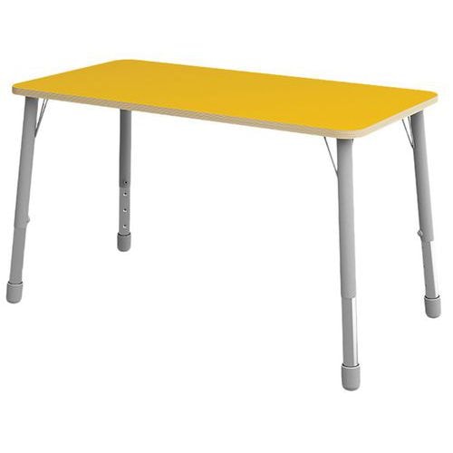 Table Eko rectangulaire 138 x 69 cm réglable T3 à T6 - jaune - Image principale