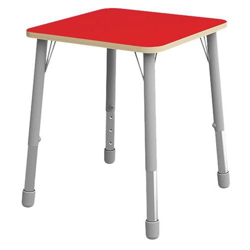 Table Eko carrée 69 x 69 cm réglable T3 à T6 - rouge - Image principale