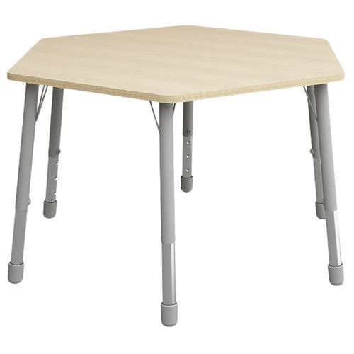 Table Eko hexagonale ø 140 cm réglable T3 à T6 - bouleau - Image principale