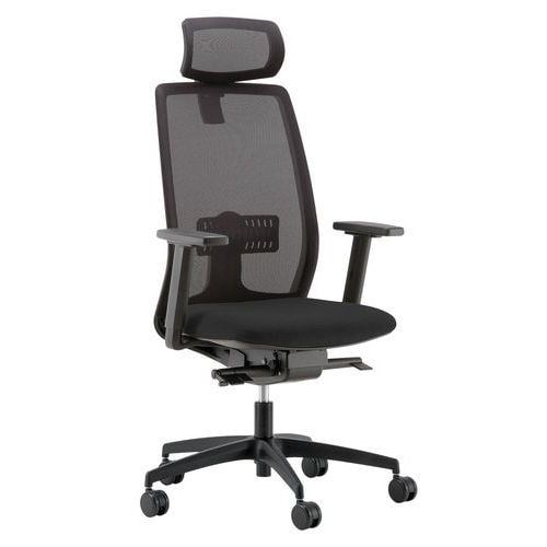 Fauteuil Oregon têtière inclin.piét. noir assise noir - Image principale