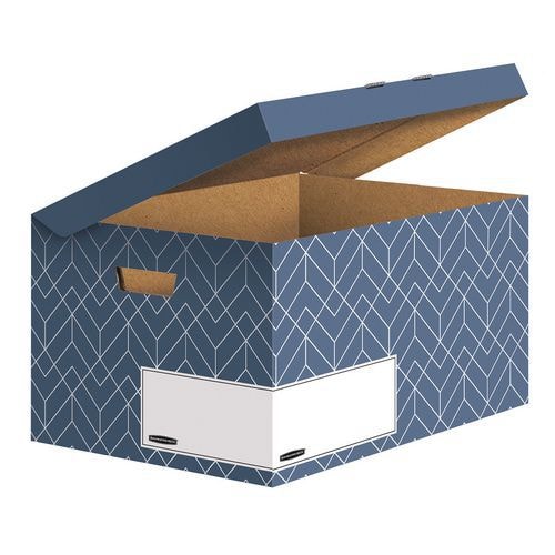 5 Conteneur p/boîte d'archive Flip Top Déco Bleu ardoise Bankers Box - Image principale