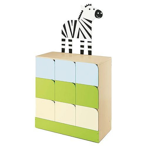 Meuble 9 cases avec portes - zèbre - Image principale