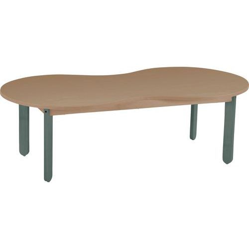 Table Lili cacahuète, plateau hêtre, piétement bois couleur - Image principale
