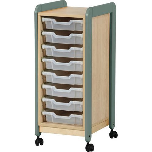Meuble colonnes à casiers Lili 1 col /8 casiers Ht 98 cm kaki - Image principale