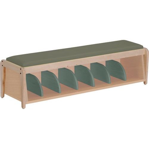 Banc d'accueil assise bois coloris kaki Lili - Image principale