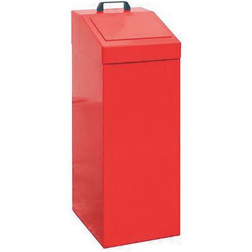 Poubelle métallique de tri sélectif, capacité 100 l - Rouge - Image principale