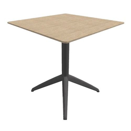 Table DOCK 60x60 cm pied anthracite plateau chêne - Image principale