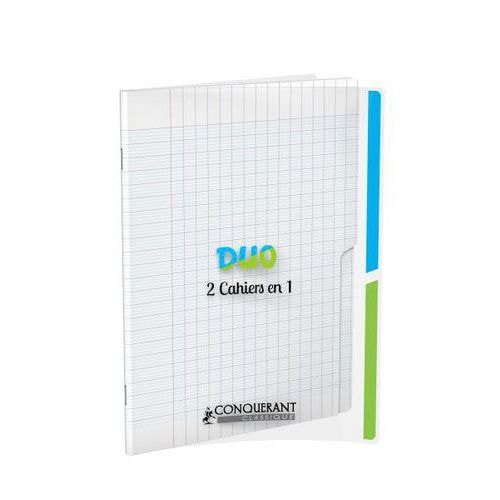 Cahier duo '2 en 1' couverture polypropylène piqûre 96 pages seyes 90g 17x22cm - Image principale