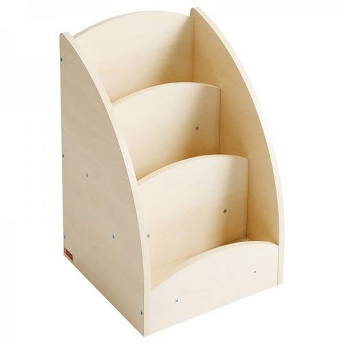 Bac à livres présentoir à roulettes 3 compartiments - Teinte bouleau - Image principale