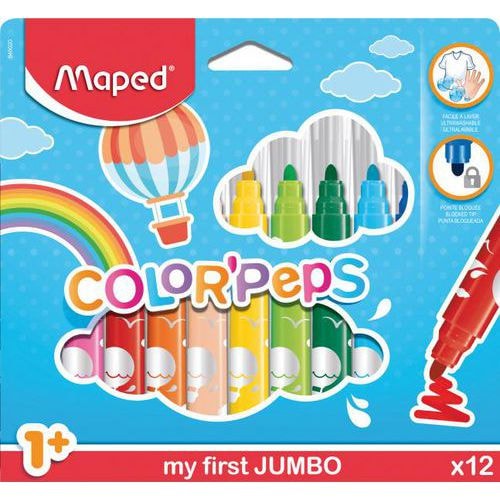 Pochette de 12 feutres Maxi School peps pointe 5.9 mm couleurs assorties - Image principale