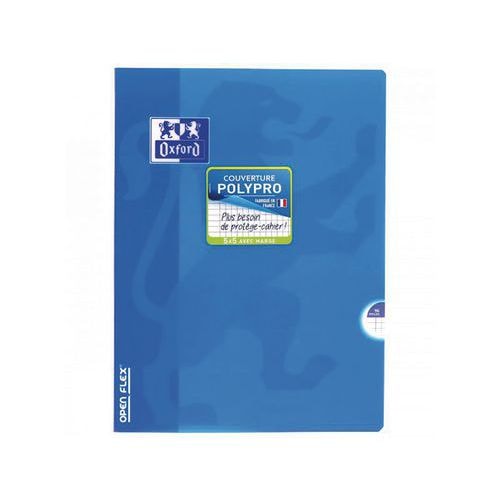 OXFORD Cahier OpenFlex 24x32 Petits Carreaux 5mm Margés 96 Pages Agrafées Couverture Polypro Coloris Assortis - Image principale