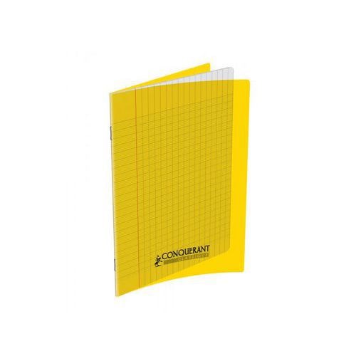 Cahier Conquérant Classique agrafé A4 140 pages 90g grands carreaux seyès Jaune Polypro - Image principale