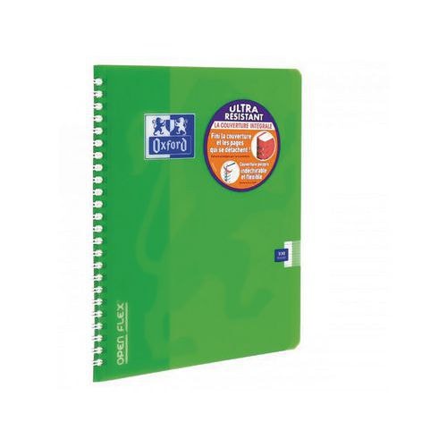 OXFORD Cahier OpenFlex 17x22cm Grands Carreaux Seyès 100 Pages Reliure Intégrale Couverture Polypro Coloris As - Image principale