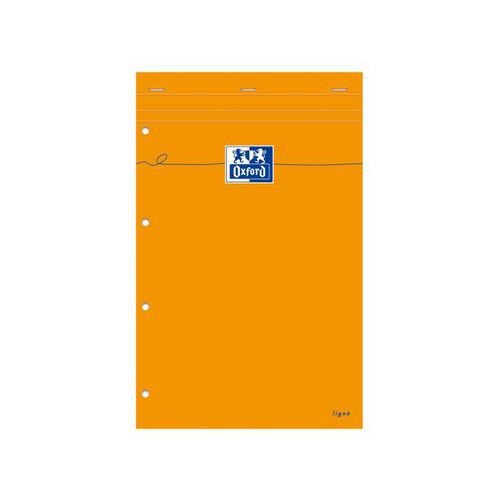 OXFORD Bloc-Notes Perforé Orange A4+ Ligné 8mm Jaune et Margé 80 Feuilles Agrafées Couverture Carte Enduite Or - Image principale