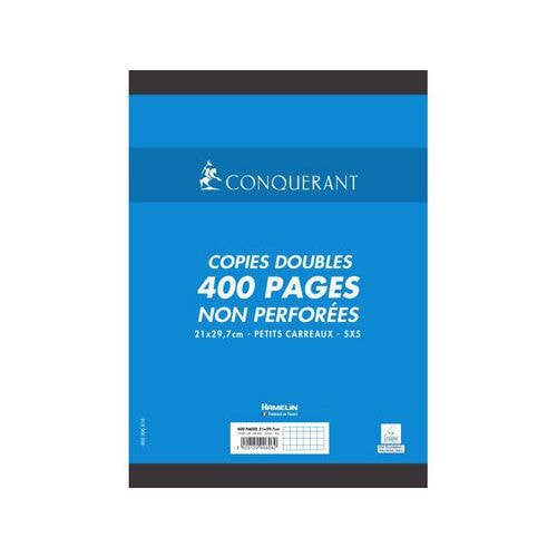 CONQUERANT Copies Doubles Non Perforées A4 Petits Carreaux 5X5 400 Pages Sous Film Blanches - Image principale