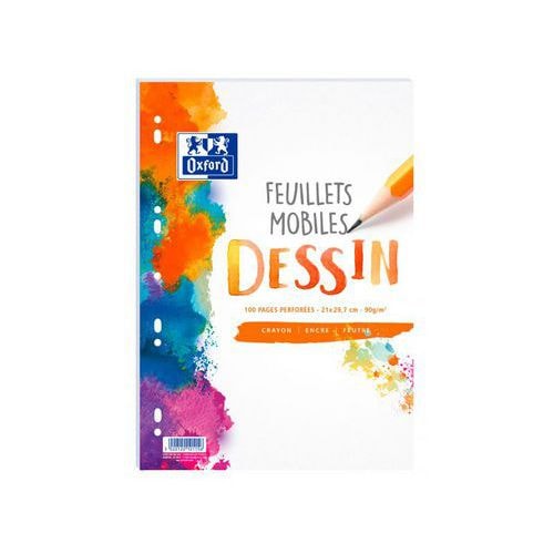 OXFORD Feuilles Simples Dessins A4 Réglure Unie Blanche 100 Pages Sous Film - Image principale