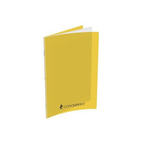 CONQUERANT Cahier A4 Grands Carreaux Seyès 192 Pages Agrafées Couverture Polypro Jaune - Image principale
