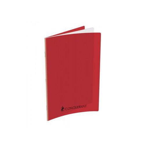 CONQUERANT Cahier A4 Grands Carreaux Seyès 192 Pages Agrafées Couverture Polypro Rouge - Image principale