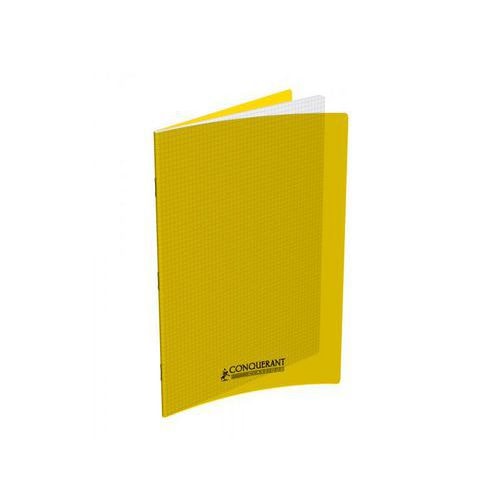 CONQUERANT Cahier Classique A4 Petits Carreaux 5mm 96 Pages Agrafées Couverture Polypro Jaune - Image principale