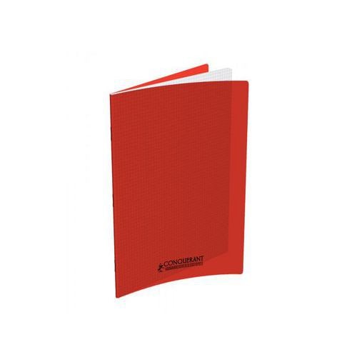 CONQUERANT Cahier Classique A4 Petits Carreaux 5mm 96 Pages Agrafées Couverture Polypro Rouge - Image principale