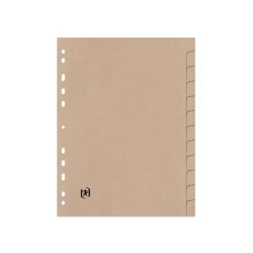 OXFORD Intercalaires Neutres Touareg A4 12 Positions Carte Recyclée Epaisseur 265g Beige Naturel - Image principale