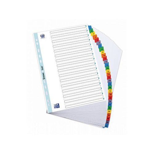 Intercalaires Numériques Oxford A4 31 Positions Carte Epaisseur 170g Blanc - Image principale