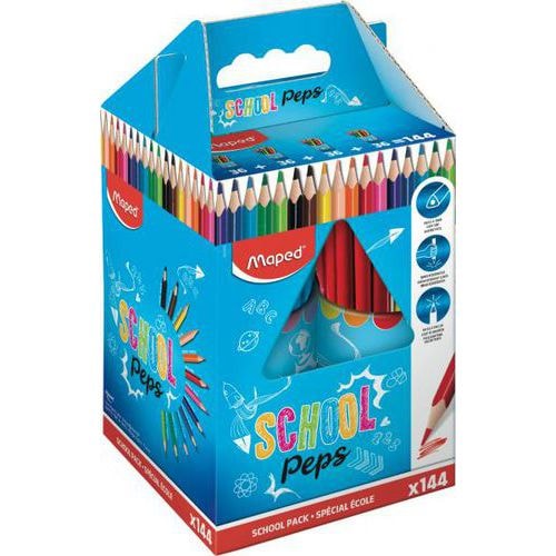 Schoolpack 144 crayons de couleurs en résine Maped 'School Peps' - Image principale