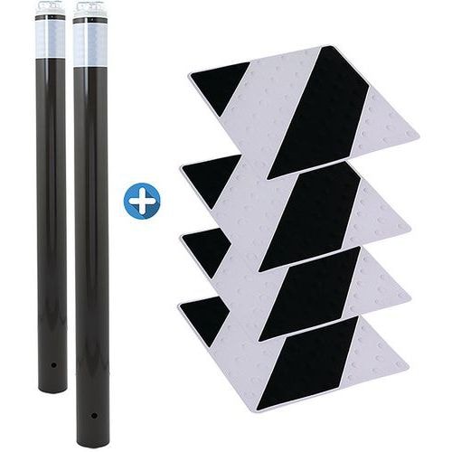 Kit piétons - poteaux lumineux gris et dalles noir/gris - Image principale
