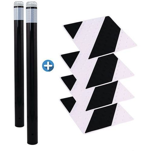 Kit piétons - poteaux lumineux noirs et dalles noir/blanc - Image principale