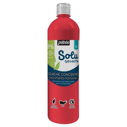 Flacon 1 litre solugouache pebeo - rouge primaire - Image principale
