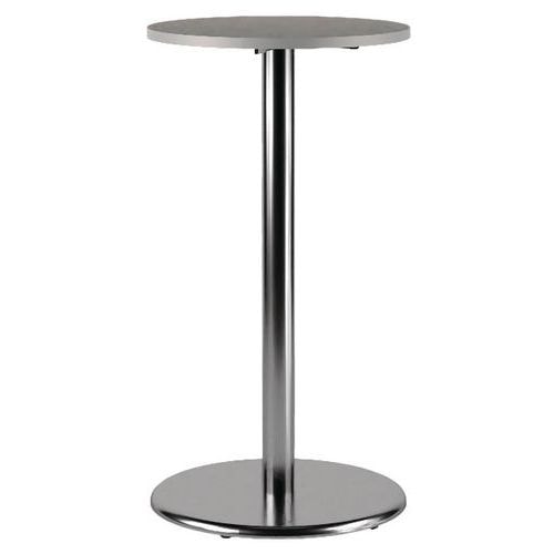 Mange-debout Menorca Ø 60 cm ht 110 cm stratifié 24 mm PC gris perle - chromé - Image principale