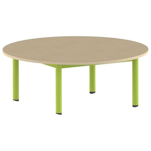Table Carélie ronde Ø 120 cm mobile 4 pieds stratifié Mobidecor - Image principale