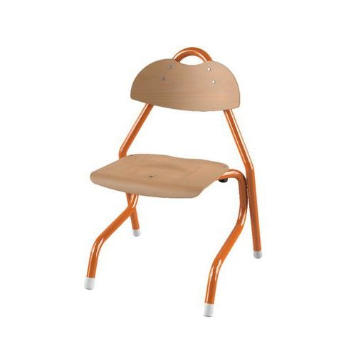 Chaise Tempo AST coque bois naturel piètement alu Mobidecor - Image principale