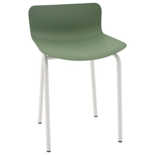 Tabouret bas Popp coque amande - piètement blanc - Image principale