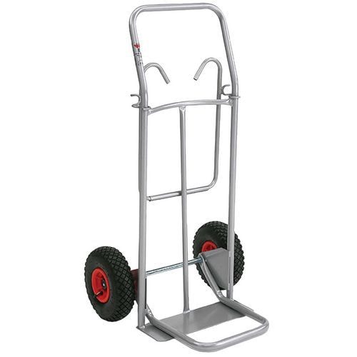 Diable acier porte sac poubelles - Roues pneumatiques - Force 150 kg - Image principale