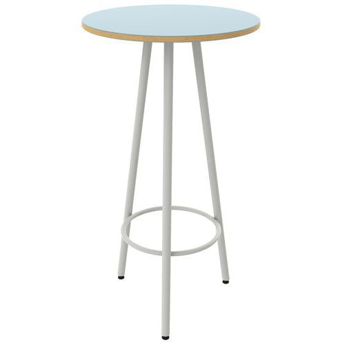Mange debout Ø 60 cm hauteur 110 cm stratifié bleu/alu 9006 - Image principale