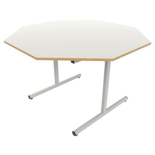 Table dégagement latéral octogonale Ø 120 cm stratifié ABS - Image principale
