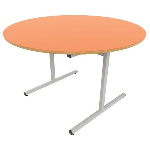 Table dégagement latéral ronde Ø 120 cm stratifié ABS - Image principale