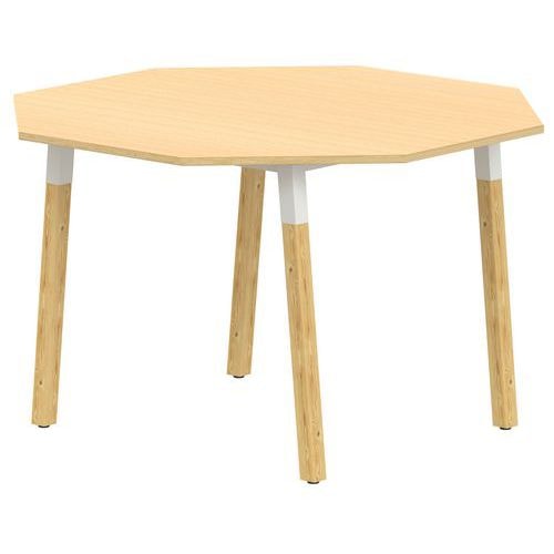 Table 4 pieds inclinés métal/bois octogonale Ø 120 cm stratifié ABS - Image principale